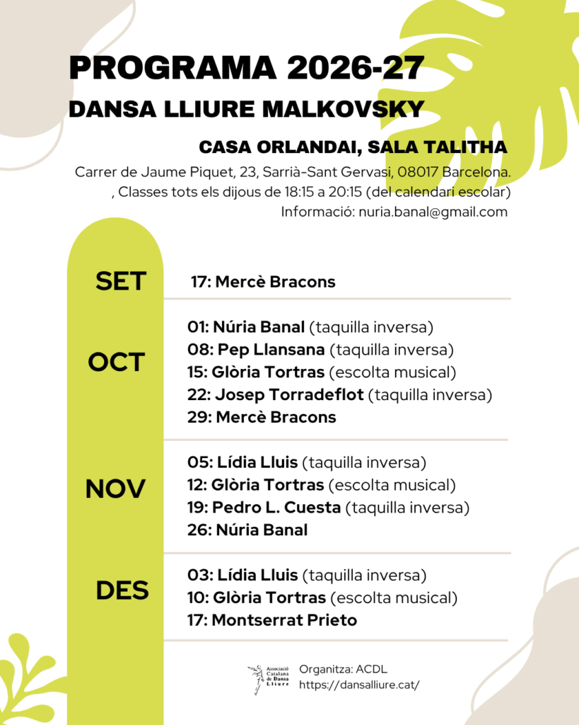 Calendari Casa Orlandai 2026-27 (1er trimestre)