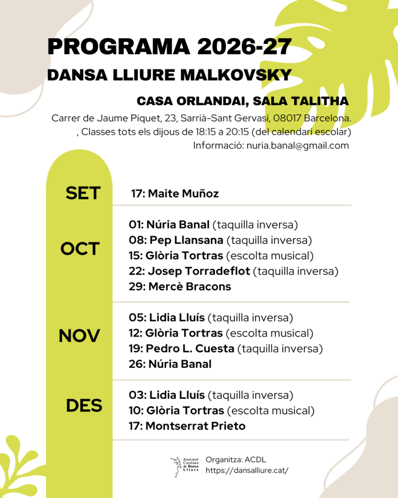 1er Trimestre Dansa Casa Orlandai – curs 2026-27-