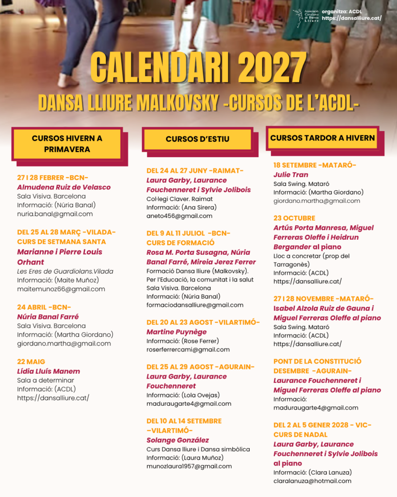 Calendari 2027 dels cursos de l’ACDL